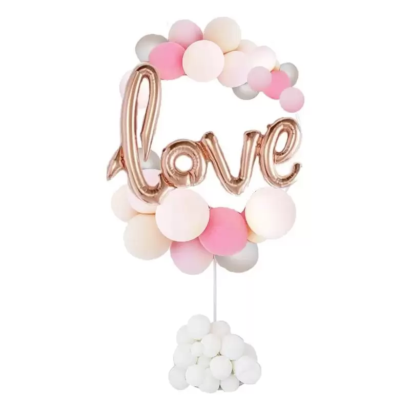 CERCHIO DECORATIVO LOVE ROSE GOLD CON PALLONCINI