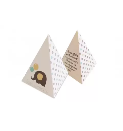 Scatolina piramide Baby Elephant -  Sono Arrivato (nascita).