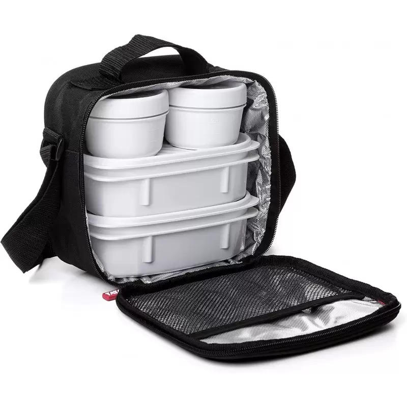 SET PRANZO PER ADULTI CON BORSA TERMICA E POSATE DI LEGNO