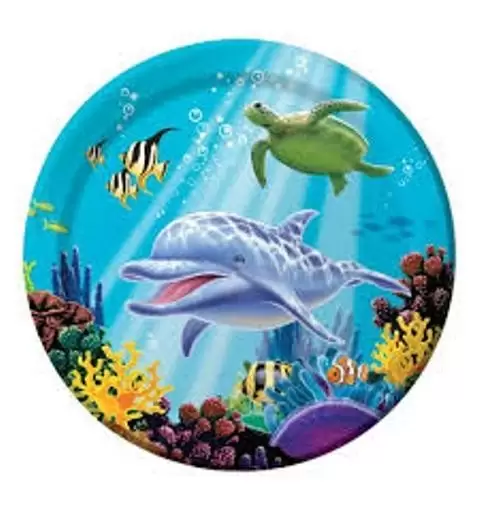 KIT N2 64 PZ  COMPLEANNO FESTE BAMBINI FANTASIA OCEANO MARE  