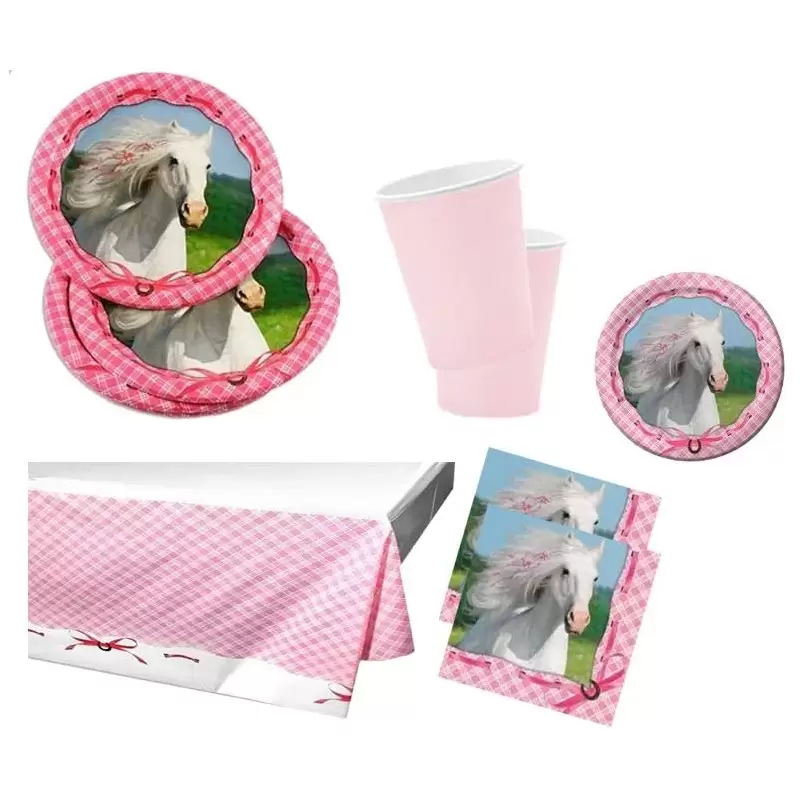 CAVALLI ROSA HEART MY HORSE COORDINATO TAVOLA KIT N 42