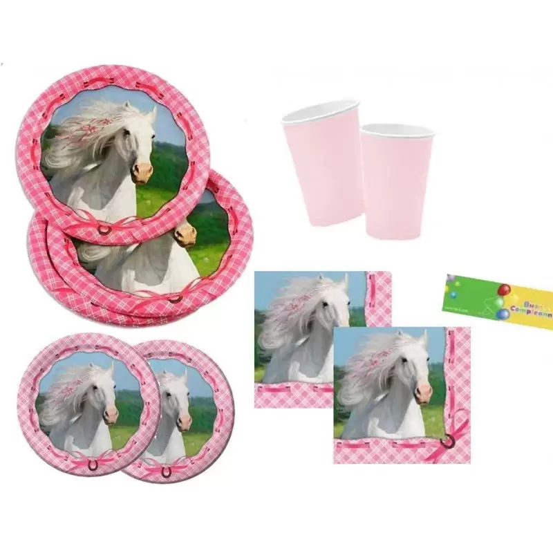 KIT N.47 CAVALLI ROSA – ACCESSORI TAVOLA PER 8