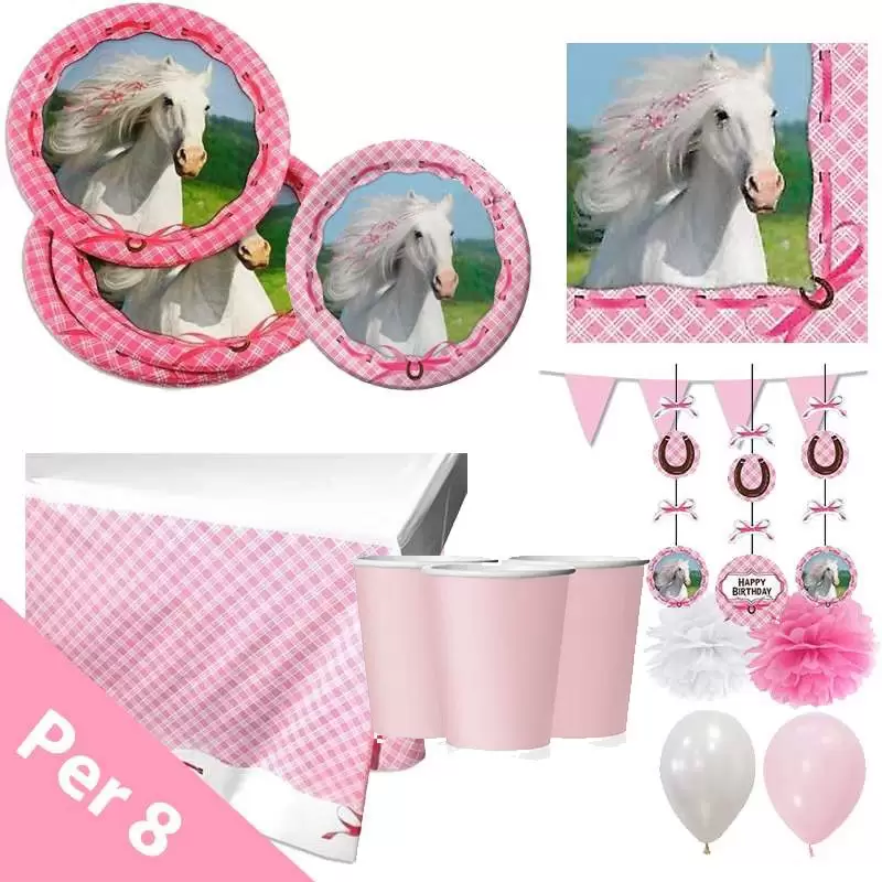 KIT N.66 CAVALLI ROSA – ACCESSORI FESTA PER BAMBINE