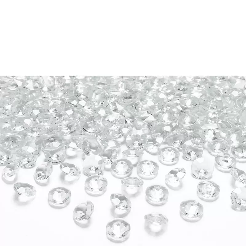 DIAMANTI DECORATIVI BIANCHI TRASPARENTI 12 MM CONFEZIONE DA 100 PZ - ADC12-099