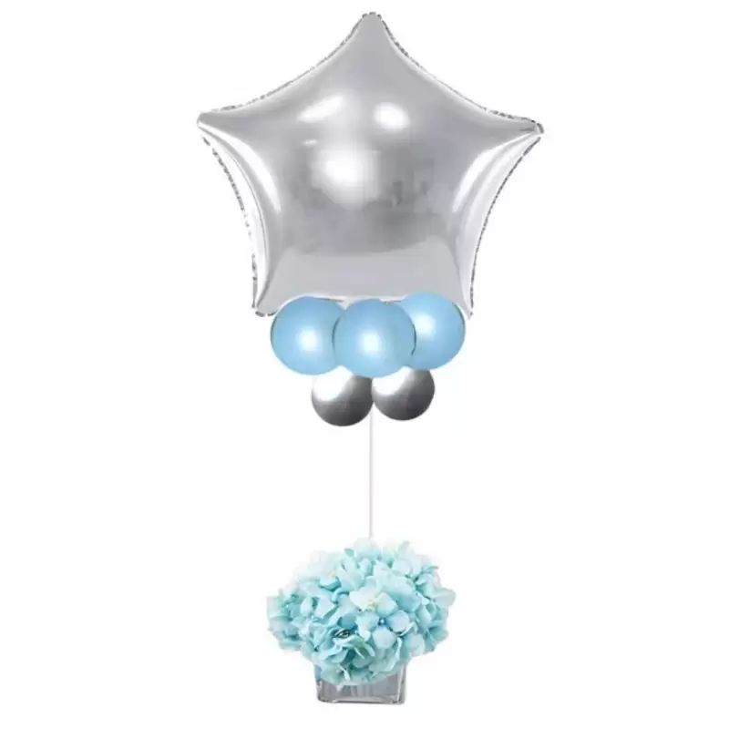 CENTROTAVOLA FLOREALE CON FOIL STELLA ARGENTO