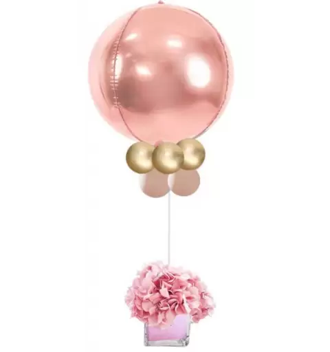 CENTROTAVOLA FLOREALE CON FOIL PALLA ROSE GOLD