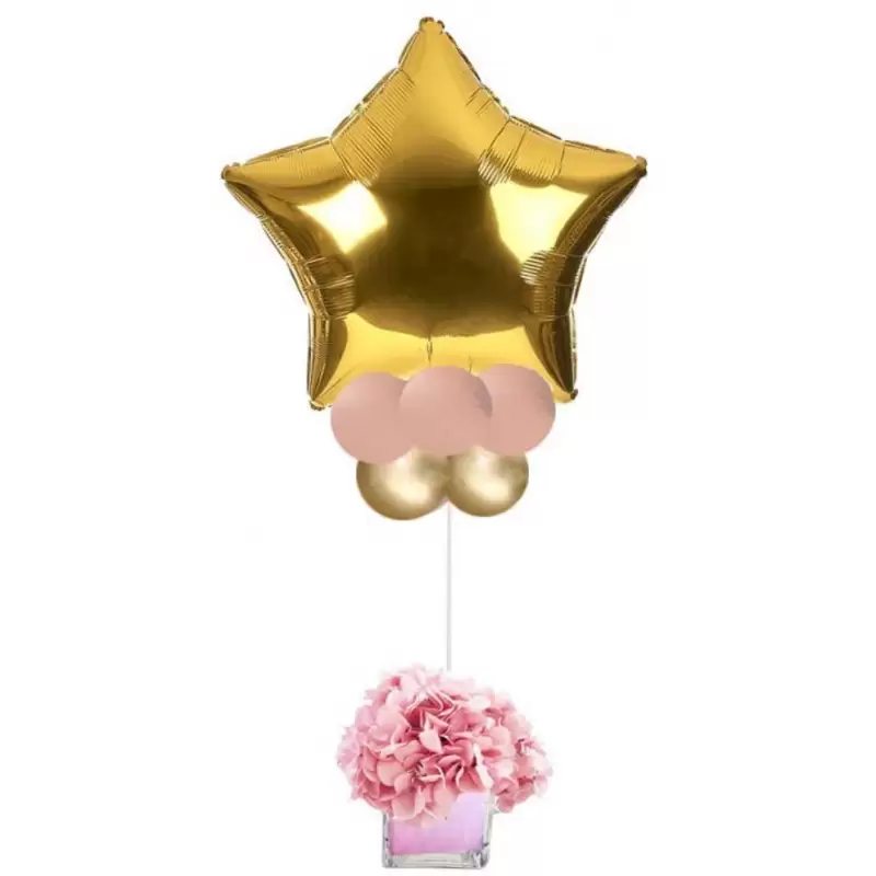 CENTROTAVOLA FLOREALE ROSA CON FOIL STELLA ORO