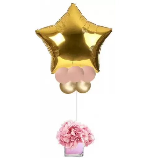 CENTROTAVOLA FLOREALE ROSA CON FOIL STELLA ORO