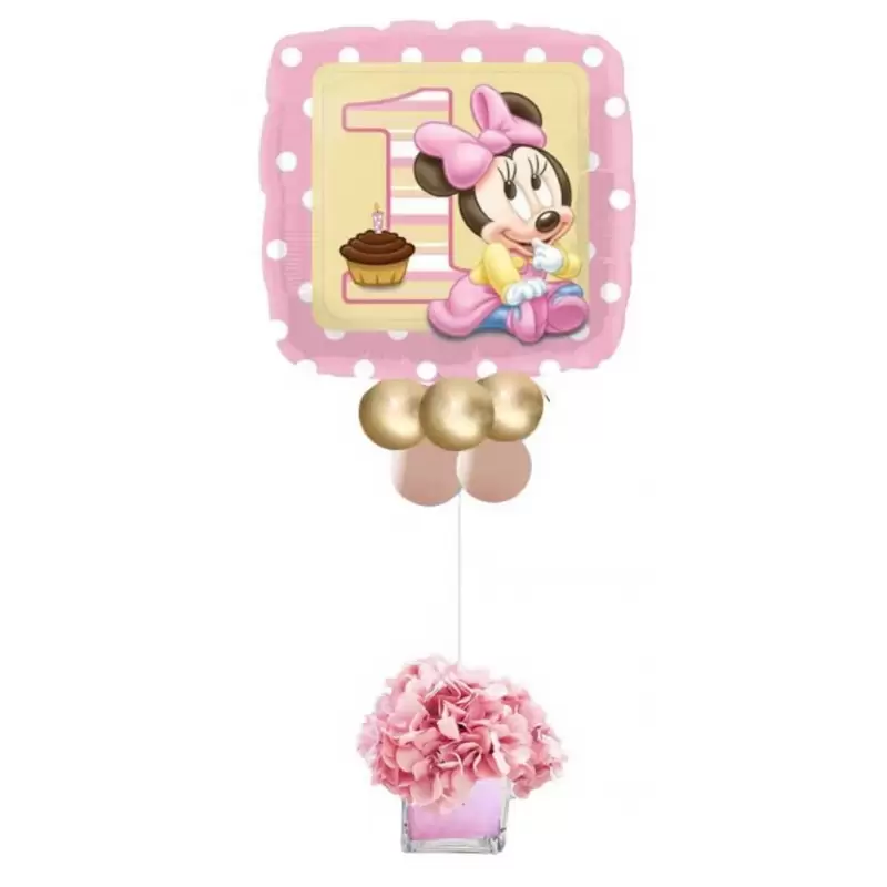 CENTROTAVOLA FLOREALE CON FOIL MINNIE BABY