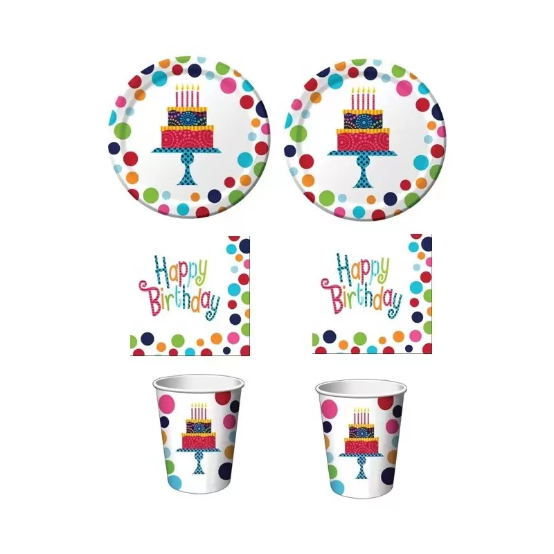 KIT N2 COMPLEANNO FESTA TEMA TORTA BAMBINI  COORDINATO TAVOLA