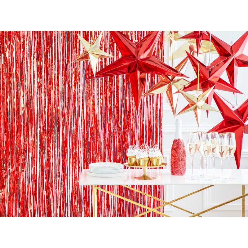 Stella Decorativa a 5 punte  in carta colore Rosso 70 cm GWP1-70-007M