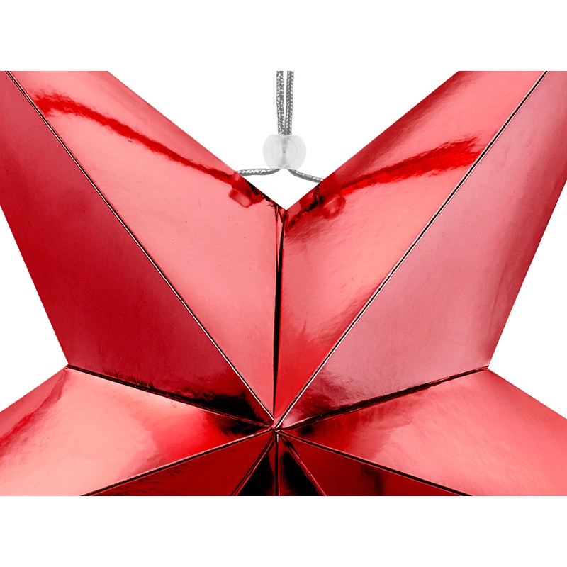 Stella Decorativa a 5 punte  in carta colore Rosso 70 cm GWP1-70-007M