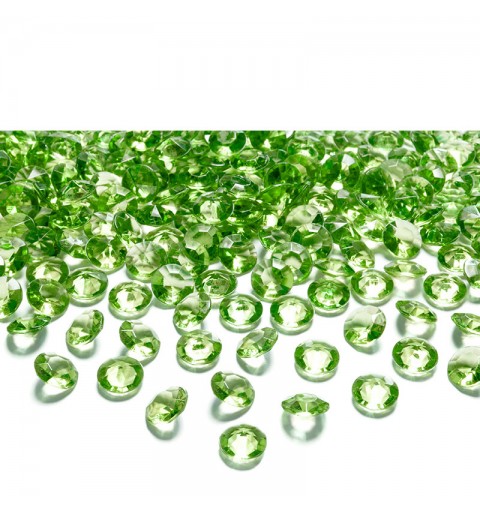 DIAMANTI DECORATIVI VERDE CHIARO 12 MM CONFEZIONE DA 100 PZ - ADC12-102