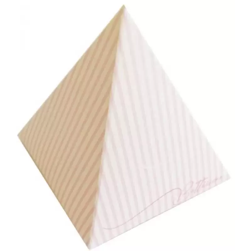 20 SCATOLINE PIRAMIDE BATTESIMO A RIGHE ROSA