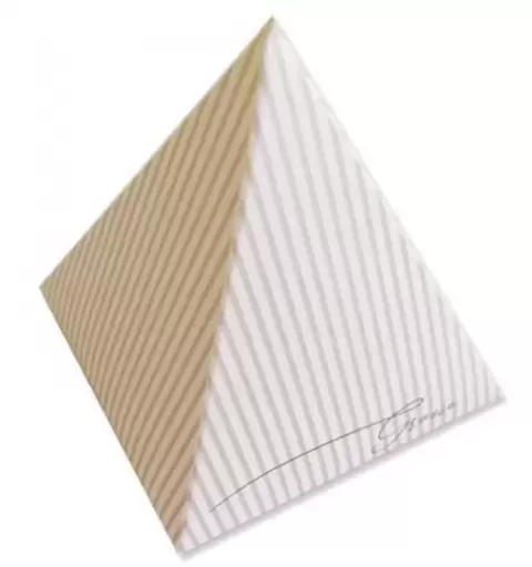 SCATOLINA PIRAMIDE GRAZIE A RIGHE BEIGE - 1 PZ