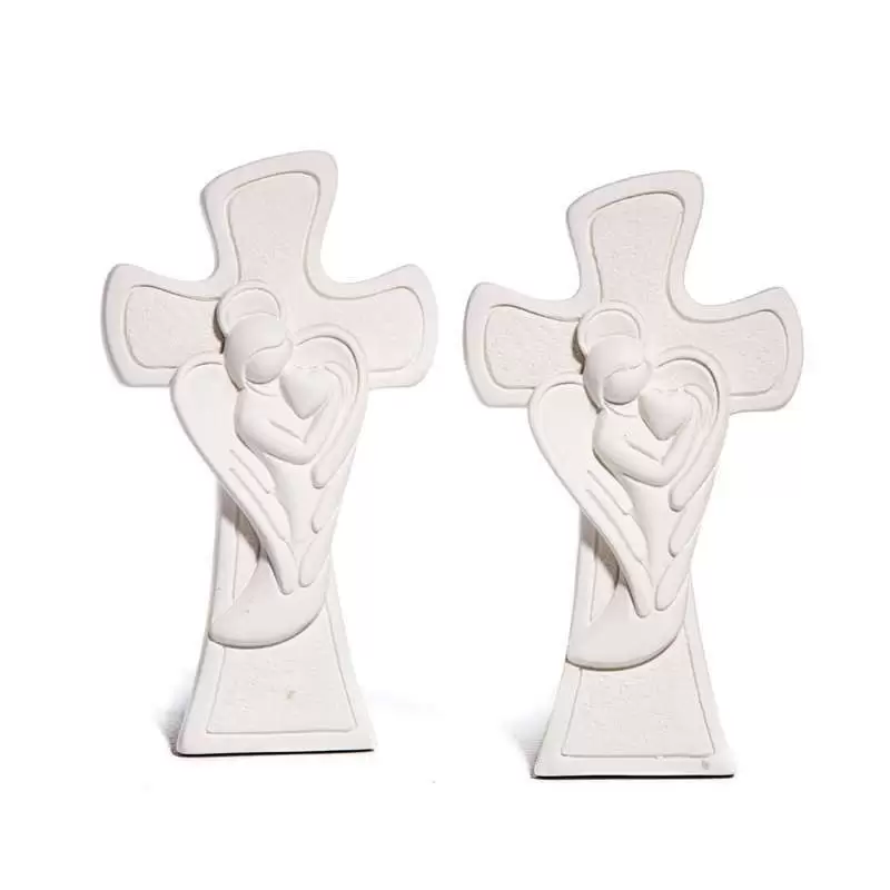 12 SCATOLINE PVC CON CROCE ANGELO DI RESINA