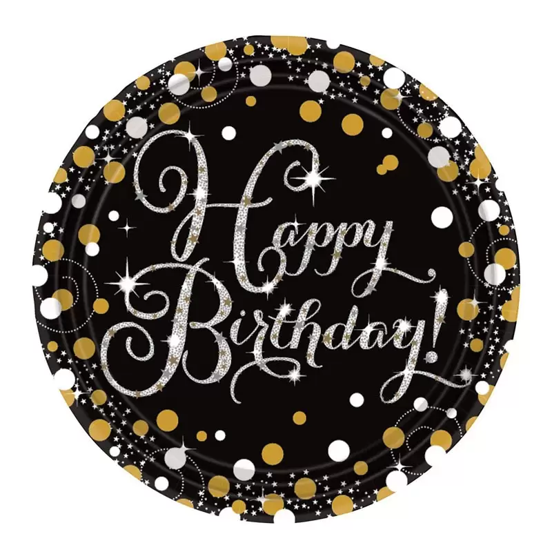 PIATTI IN CARTA SPARKLING CELEBRATION HAPPY BIRTHDAY 23 CM 8 PZ - 9900548