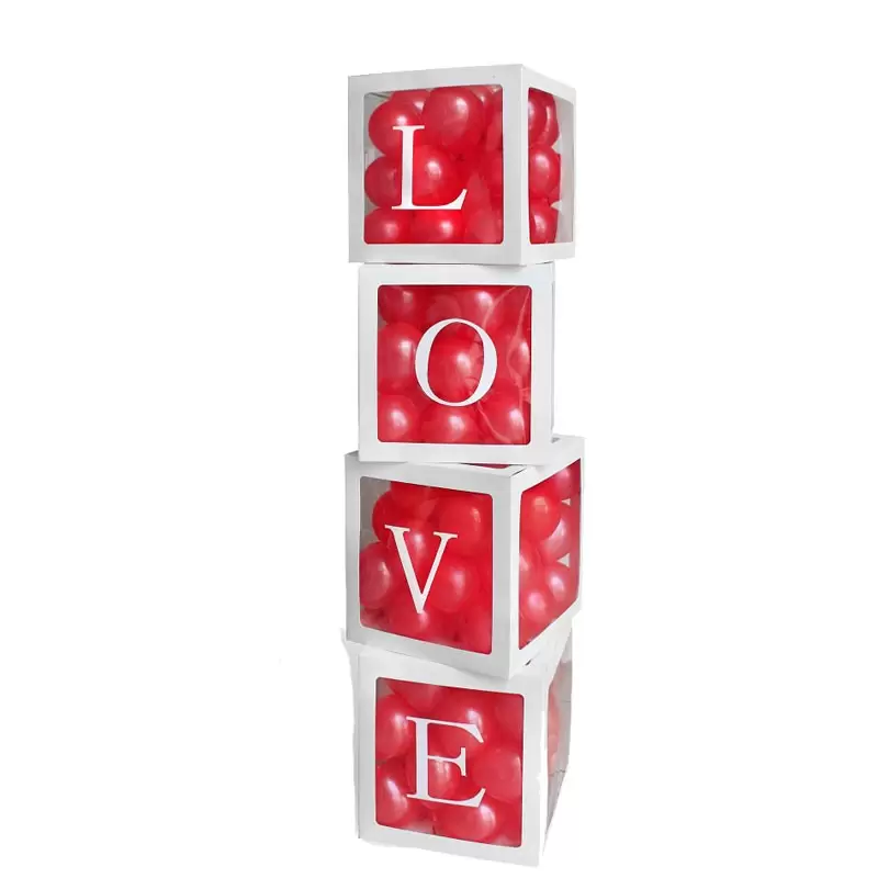 SET DI SCATOLE PRT PALLONCINI CON SCRITTA LOVE 35 CM 4 PZ - GA-ZPLV