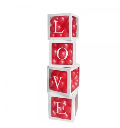 SET DI SCATOLE PRT PALLONCINI CON SCRITTA LOVE 35 CM 4 PZ - GA-ZPLV