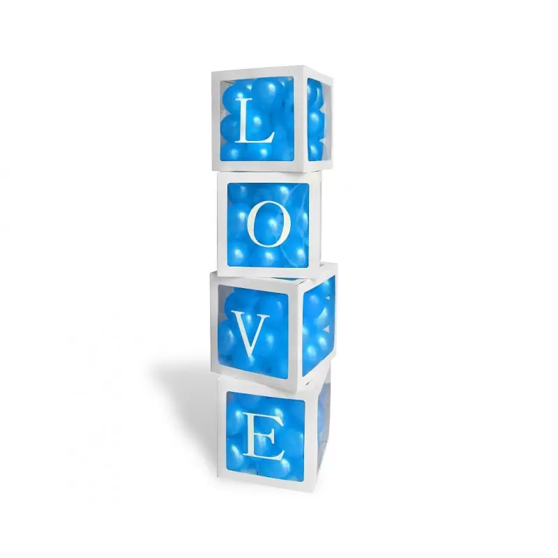 SET DI SCATOLE PRT PALLONCINI CON SCRITTA LOVE 35 CM 4 PZ - GA-ZPLV