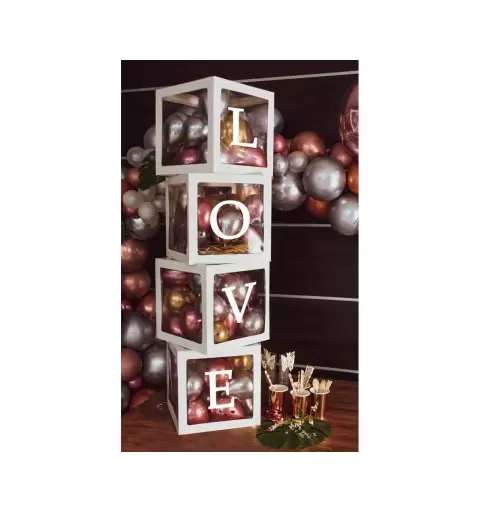 4 SCATOLE PER PALLONCINI LOVE