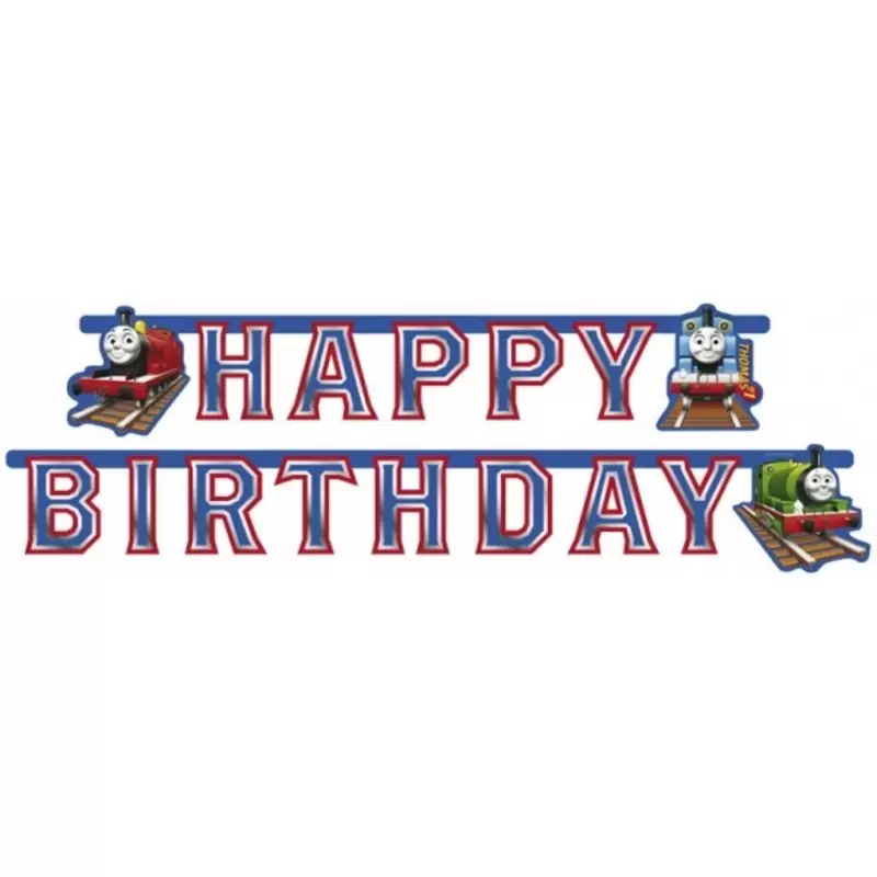 GHIRLANDA FESTONE HAPPY BIRTHDAY COMPLEANNO BAMBINO TRENINO THOMAS