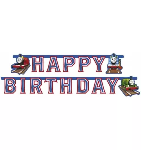 GHIRLANDA FESTONE HAPPY BIRTHDAY COMPLEANNO BAMBINO TRENINO THOMAS