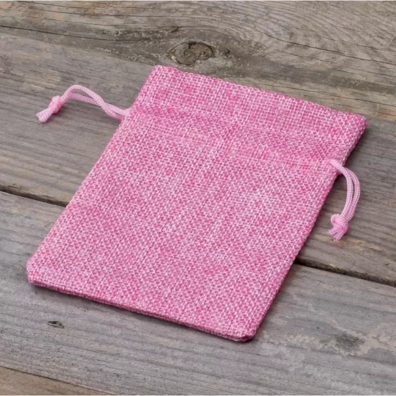 SACCHETTO ROSA DI JUTA 10x13 CM