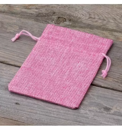 SACCHETTO ROSA DI JUTA 10x13 CM