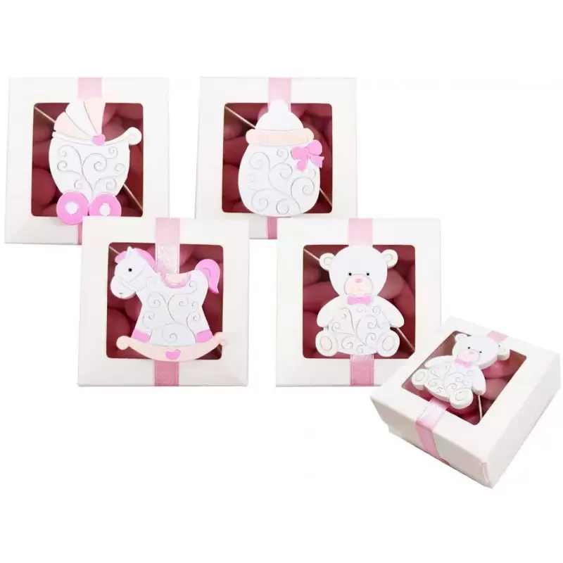12 BOMBONIERE CALAMITE BABY CON SCATOLINE DEGUSTAZIONE