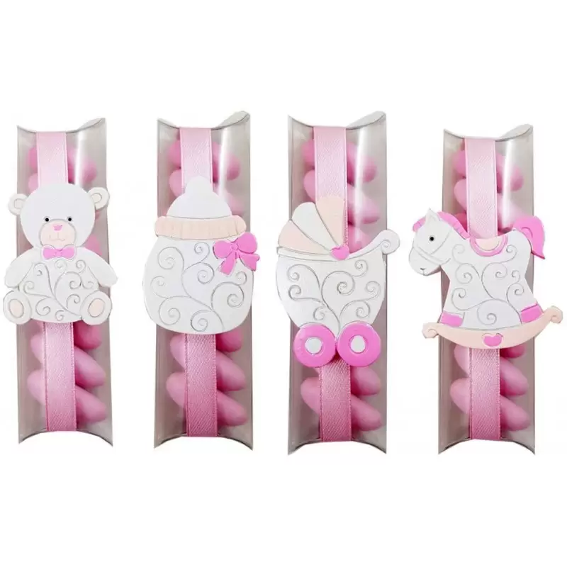 12 BOMBONIERE CALAMITE BABY CON TUBI PVC