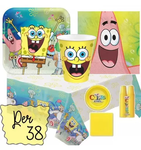 KIT N.7 SPONGEBOB CON SET MONOCOLORE GIALLO