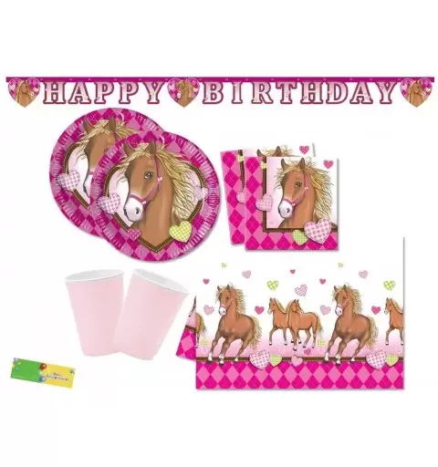 KIT N.13 CAVALLI CUORE - COORDINATO PER COMPLEANNO