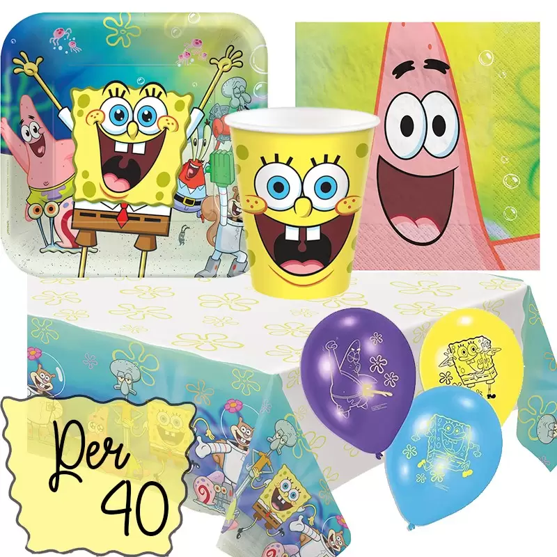 KIT N.8 SPONGEBOB CON 6 PALLONCINI A TEMA