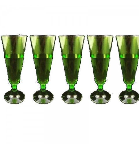 Flute verdi di plastica calici - 36 pz