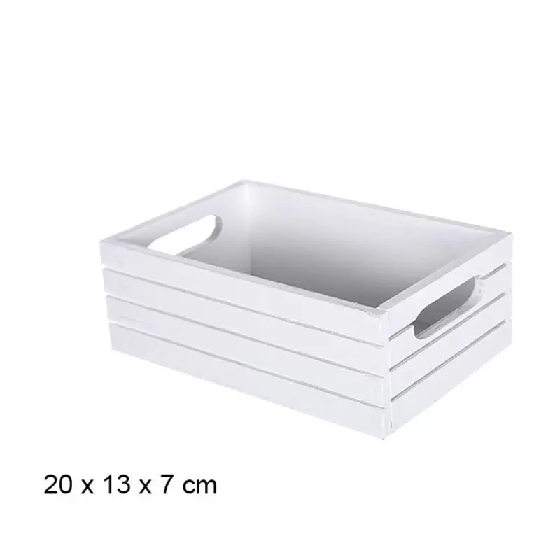 MINI CASSETTE DELLA FRUTTA BIANCA CON MANICI 20 X 13 X 7 CM 1 PZ - 108169