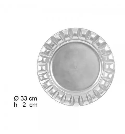 SOTTO PIATTO DI NATALE GRIGIO MODELLO ROMANO 33 X 33 X 2 CM 1 PZ -105947