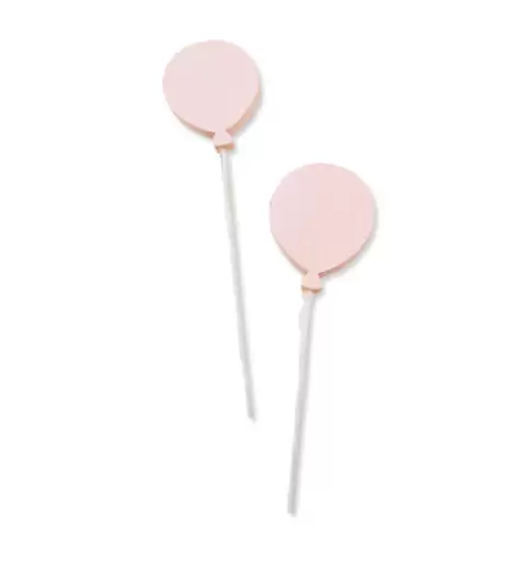 12 PALLONCINI ROSA DI LEGNO DECORATIVI