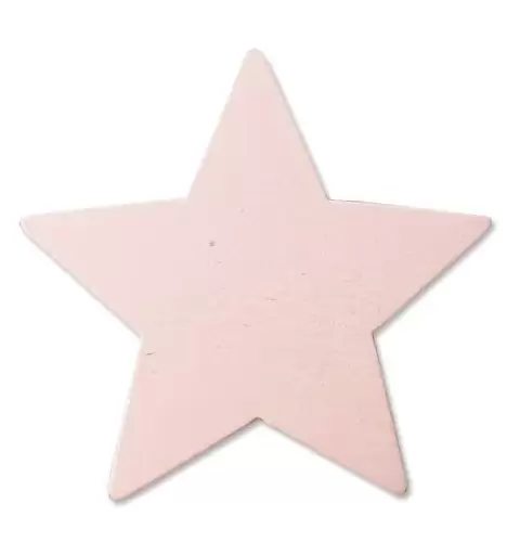 48 STELLINE ROSA ADESIVE DI LEGNO