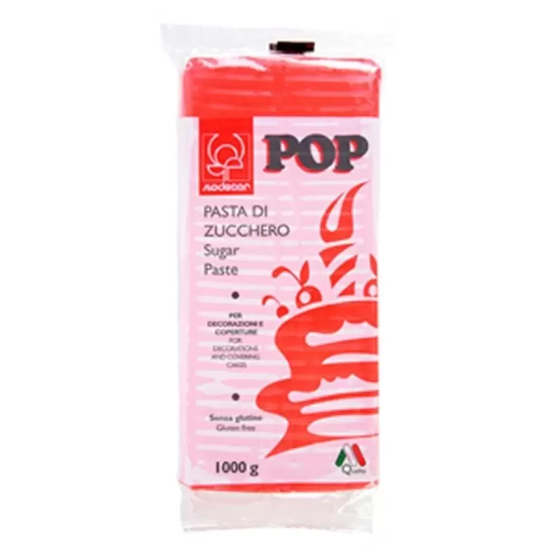 PASTA DI ZUCCHERO ROSSO FUOCO POP MODECOR 1 KG
