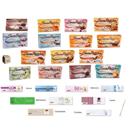 CONFETTI CIOCOPASSION CRISPO GUSTI A SCELTA 5 KG CON 100 BIGLIETTINI BOMBONIERA