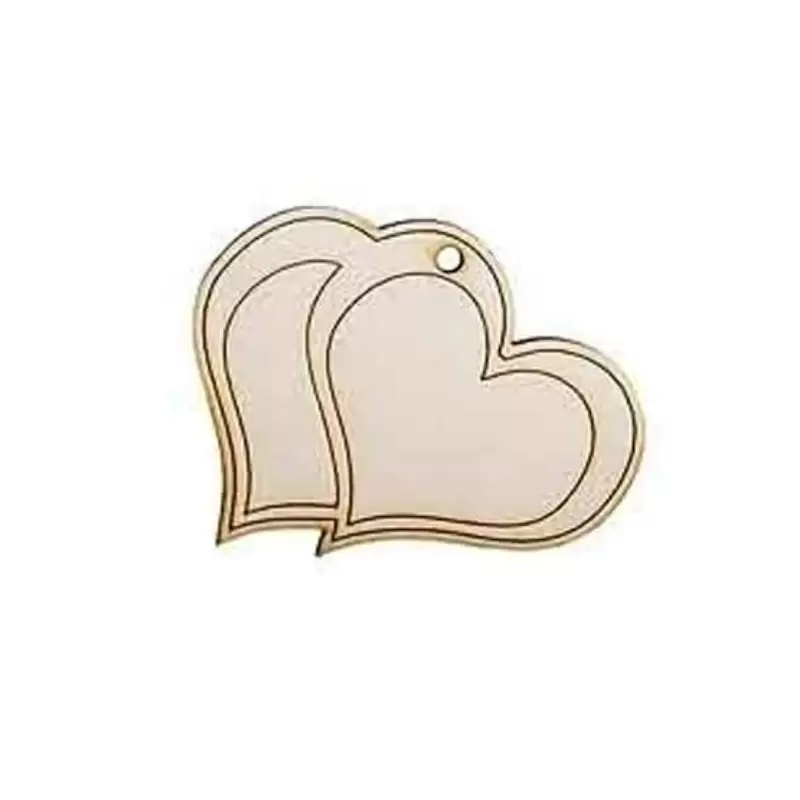 CUORE DOPPIO DI LEGNO 113008 - 1 PZ