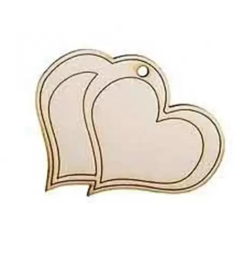 CUORE DOPPIO DI LEGNO 113008 - 1 PZ