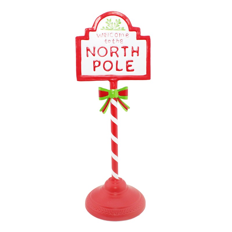 Decorazione natalizia insegna in latta - North Pole 17x16x46 cm - 7903