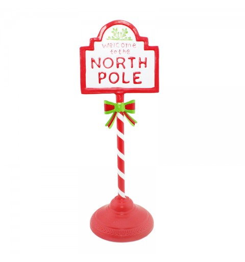 Decorazione natalizia insegna in latta - North Pole 17x16x46 cm - 7903