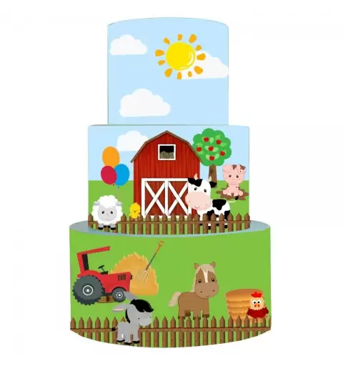 Torta Scenografica in vinile Fattoria 36cm h x 25 cm diametro