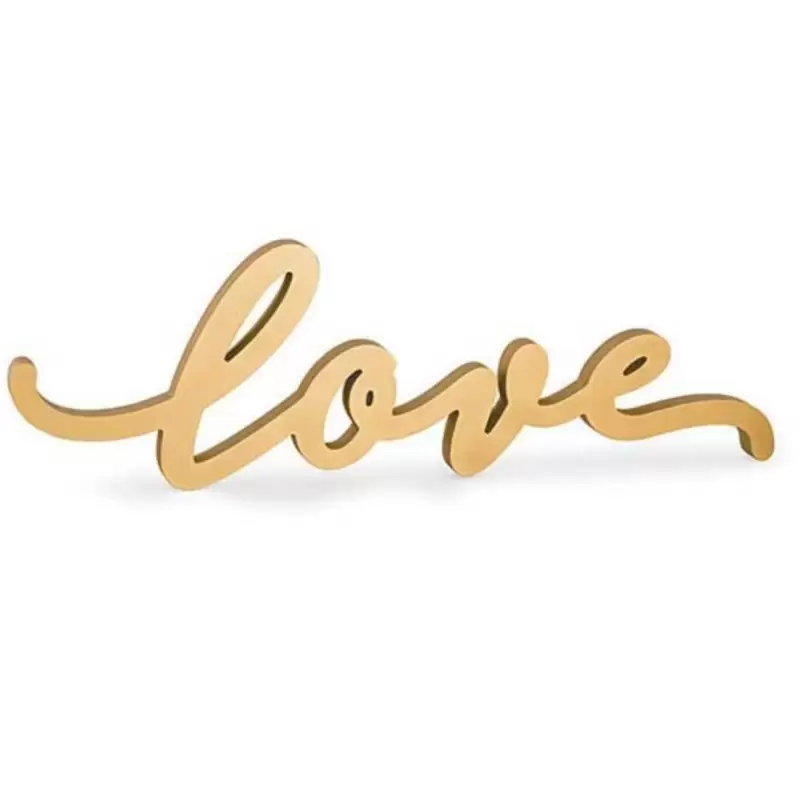 SCRITTA LOVE DI LEGNO ORO DECORATIVA