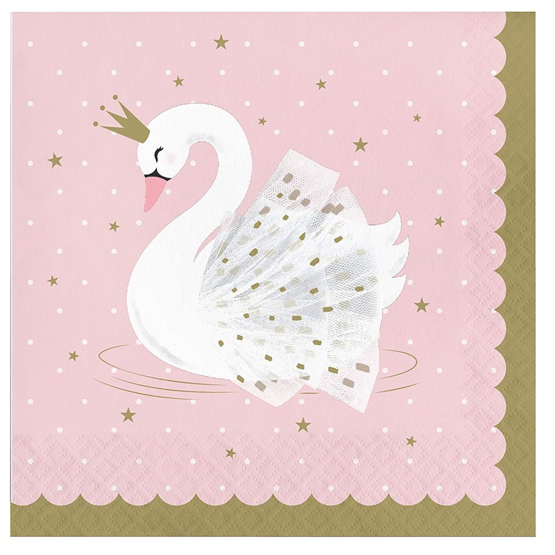 Tovaglioli Dessert Cigno reale 33x33 16pz - 343836
