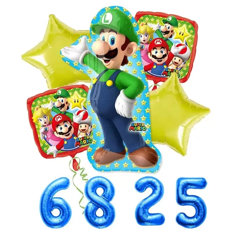 BOUQUET DI PALLONCINI N.3 LUIGI SUPER MARIO