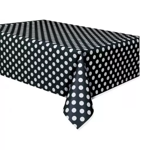 TOVAGLIA PER FESTA COMPLEANNO PARTY OCCASIONI NERO POIS BIANCO